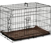 PawHut Transportín plegable para perros con asa, bandeja extraíble y cojín incluido, 74,5 x 46 x 53 cm