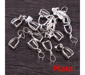 50pcs/lot 5x14mm 6x17mm 8x20mm 7 Colors Plated Pendants Clasps Clips Bails Connectors Copper Charm Bail Beads Jewelry Findings