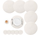Round Braided Set of 6 Washable Round Placemats for Christmas Kitchen Wedding Dining Table 34cm Woven Heat Resistant Place Mats