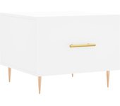 vidaXL Mesa de centro madera contrachapada 50x50x40 cm Blanco, Negro, Blanco brillante Mesita de Salón o Comedor o Auxiliar Mesa de Café Meuble Salón