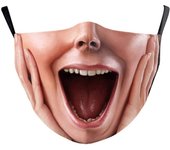 Halloween Adults Mouth Masks Funny Printed Cotton Blend Facial Expressions Washable Mascaras Face Shield Masque Facial Masks