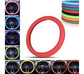 2024 Nuevo protector de volante de silicona antideslizante, funda de silicona para volante, funda protectora para volante de coche, funda elástica antideslizante para volante de coche (rojo)