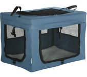 PawHut Transportín Mochila para Perros y Gatos Bolsa para Mascotas Transportador para Perros con 3 Puertas y Cojín Suave  Azul