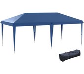 Outsunny Carpa Plegable 6x3 m Cenador de Jardín con Altura Ajustable en 3 Niveles Bolsa de Transporte Anti-UV y Marco de Acero Carpa de Jardín para Patio Terraza