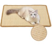 Alfombrilla rascador para Gatos, Cuerda de sisal Natural para Gatos, Alfombrilla para rascar el Suelo 60 x 40 cm Color Crema