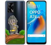Tumundosmartphone Funda Gel Transparente para Oppo A74 4G diseño Mono Dibujos