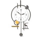 Relojes de pared grandes para decoración de sala de estar, reloj de pared moderno de péndulo, cuarzo silencioso, funciona con pilas, sin tictac, para dormitorio, cocina, oficina, 24 pulgadas