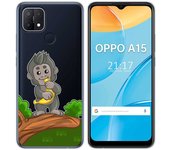 Tumundosmartphone Funda Gel Transparente para Oppo A15 diseño Mono Dibujos