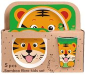 Dinnerware sets homemiyn five-piece bamboo fiber children's tableware cow pattern kid sets