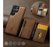 2-in-1 DetaChable Magnetic Leather Wallet Phone Case for Samsung Galaxy S23 24 25 Plus Ultra zipper card slot pocket phone cover