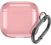 Transparent Protective Case Cover Shockproof TPU Soft Skin Case Cover with Carabiner Transparent Case for Apple Airpods 4 (2024)