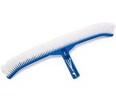 Tradineur - Cepillo limpia-piscinas curvo, PVC, compatible con mangos para limpiar piscinas, 45,7 cm anchura