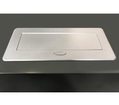 Multiconector para escritorio atom 26 lite, 225x111mm, 2 enchufes tipo schuko, 1 usb tipo a, 1usb tipo c, zamak-acero-plástico, gris metalizado