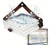 Lona Transparente Impermeable con Anillo de Sellado - Cubierta para Jardín Exterior a Prueba de Lluvia para Patio, Gallinero, Toldo de Porche y Camping