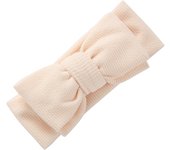 Solid Ribbed Turban Headband Hair Bow Tie Hairbands Topknot Handmade Fashion Kids Headwraps Double Layers Toddler Accessories