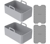 Air Fryer Silicone Tray Rectangle Oven Baking Tray Basket Reusable Liner Insert Dish For Ninja Foodi fryer Pan Accessories