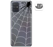 Tumundosmartphone Funda Gel Transparente para Samsung Galaxy A71 diseño Araña Dibujos
