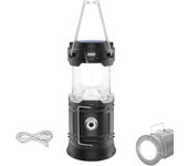 2x Lampara LED, Recargable Solar y USB, Hatería de Emergencia, Convertible en Linterna, Impermeable, Cable Incluido, para Acampada, Hogar, Reparación de Coche o Camping.