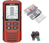 Detector de metales y paredes portátil multifuncional hw-710, detector de paredes HW-710, escáner portátil de cables y tuberías, detector de vigas 5 en 1 para detectar metales, cables y madera (plateado)