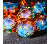 7PCS Sharp Resin Dice Set Liquid Core Dice & Sharp Edge Role Playing Games Dice,Gold foil resin dice