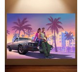 GTA 6 Poster Grand Theft Auto VI Game Poster Canvas Wall Art Painting Game Room Wall Decor Bedroom Wall Art Sticker Home Decor