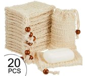40 Pack Exfoliating Soap Bag Natural Soap Saver Pouch Bag for Shower Wholesale Bath Soap Bags with Drawstring Bubble Foam Pocket