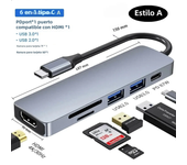 Adaptador USB 3,0 tipo C a HDMI, Hub 4K Thunderbolt 3 con Hub 3,0, ranura para lector SD TF, PD para MacBook Pro/Air/Huawei Mate