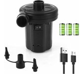 Bomba eléctrica para inflar piscinas, bomba de aire recargable con 3 boquillas - Inflador y desinflador rápido - Bomba eléctrica portátil para colchones, cojines para acampar, juguetes para la piscina, anillo de natación.Gu.B/bon