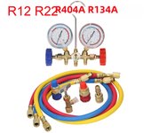 For R12 R22 R404A R134A Refrigerant Manifold Gauge SET Air Condition Refrigeration Set Air Conditioning Tools Hose and Hook