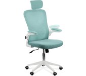 Silla Escritorio Ergonomica - Silla oficina Ajustable y Reclinable con Soporte Lumbar, Reposacabezas Ajustable, Plegables, Malla Transpirable, Ruedas Giratorias 360° Soporta hasta 120kg - Verde