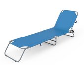 Marbueno Tumbona Plegable Acero Azul Playa y Piscina 187X55X24 cm 10022