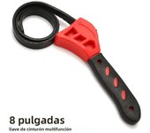 6/8 Inch Belt Wrench Oil Filter Spanner Set Rubber Band Wrench Can Opener Adjustable Water Pipe Pipe Multifunctional Wrench Tool