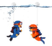 2 piezas de decoraciones para peceras, mini decoraciones para acuarios, Lindas figuras de Buzo flotantes con Globos de Agua para accesorios de peceras de Acuario