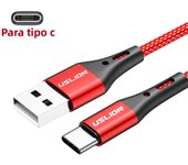 USLION 3A USB Type C Cable Mobile Phone Fast Charging Data Mirco Type-C Charger Cord For Xiaomi 12 11 Samsung S22 POCO M5 Redmi