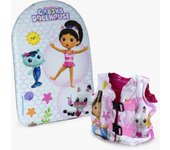 Set Body board de 45cm y Chaleco hinchable infantil para niños y niñas con diseños de Gabby's Doll House (6432)