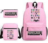 Minecraft School Bag Backpack Pencil Case Shoulder Bag Three-piece Set _37