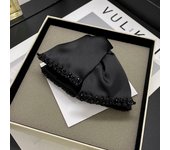 French Vintage Black Fabric Bow Crystal Hair Claws For Women Fashion Shark Clips Korean Luxury Temperament Advanced Accessories