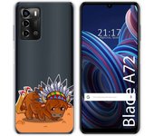 Funda Silicona Transparente para ZTE Blade A72 diseño Bufalo Dibujos