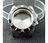 High-quality Silvery Black Case have inner ring 40.5mm watch men's case FIT NH34 NH35 NH36 movement Automtaic Watch Box