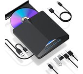 Unidad de Disco de video externo para computadora portátil Lector de Disco de video USB3.0 de 7 Puertos para computadora portátil Unidad de disco ROM Gradadora de Disco de video portátil para computadoras de escritorio