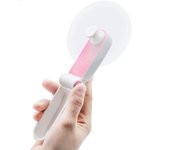 Ventilador de mano mini ventiladores de mano eléctricos, ventilador de mano recargable portátil plegable ventiladores USB operado por batería pequeño escritorio plegable ventilador (rosa)
