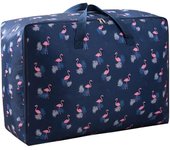 Bolsas de almacenamiento Grandes de 100L Bolsa de almacenamiento de ropa impermeable con Cremallera, organizador plegable para ropa de Cama edredón mantas Ropa, Bolsa de viaje Móvil a prueba de humedad (Azul Oscuro)