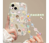 Phone Case For Xiaomi POCO X5 X3 X6 Pro X4 NFC F3 F4 X4 GT M3 M4 Pro MI 12 11 Lite 5G NE 12T 12 Cover Flower Pearl Chain Lanyard