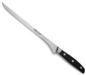 Arcos Cuchillo Tallado Acero Inoxidable. Cuchillo para Cortar Jamón y Carne. Mango Ergonómico Polioximetileno y Hoja 250mm. Serie Manhattan. Color Negro.