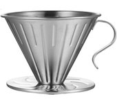 Cafetera portátil de viaje, cono de filtro lento de acero inoxidable reutilizable para viajes, acampadas y oficinas