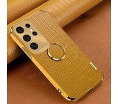 Luxury Crocodile Pattern Leather Phone Case For Samsung Galaxy S24 FE S23 S22 S21 Ultra Plus FE Note 20 9 8 Back Cover With Ring