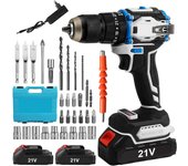Destornillador inalámbrico de 31 piezas, Brushless taladro eléctrico recargable 70N · M, 2 velocidades, rpm, herramientas multifuncionales, taladro de impacto para batería Makita