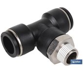Racor roscado plastico t , t-10, r-1/4   caja 5 unid.