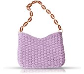 Straw Bag, Beach Bag for Woman, Hand-Woven Soft Handbag Underarm Bag, Bohemian Summer Handbags Suitable for Vacation Travel Daily(Purple) SO