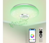 Plafonnier LED 36W Regulable, Alto Parlante Bluetooth, Lumière avec Télécommande/App Control, Changement de Couleur RGB, Lampe de Plafond pour Cuisine, Chambre, Salle de Bain, Salon, D'Enfants Ø30cm [Clase energética A]